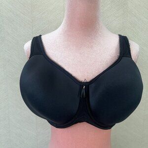 🛑SOLD🛑 Wacoal 853192 Basic Beauty Black Satin Lightly Lined Bra 38DDD